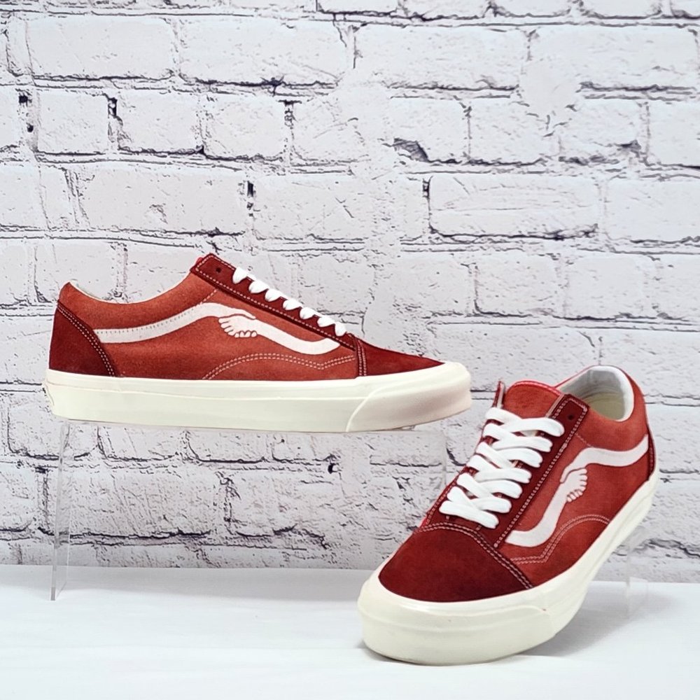 Notre x Vans Vault OG Old Skool LX, Suede Canvas, Mars Red, Size 11